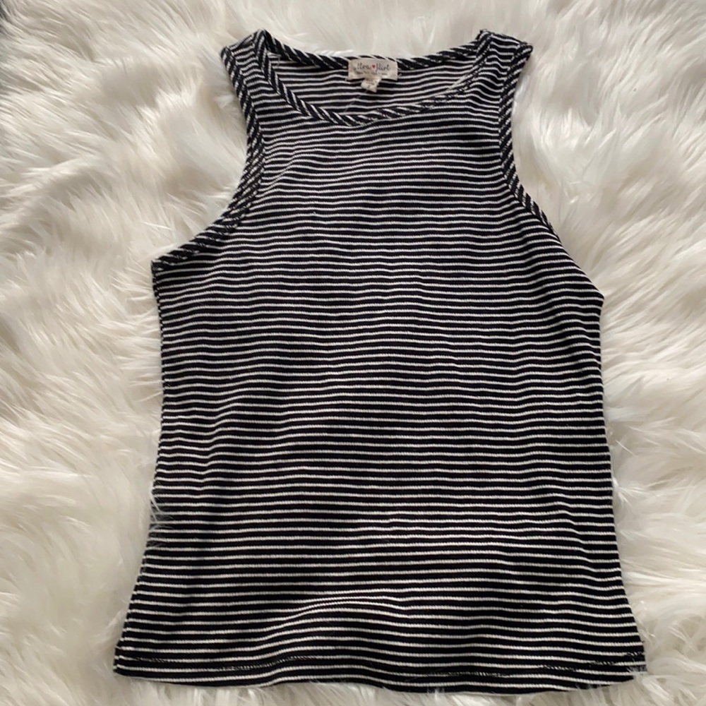 Black and White stripped ultra flirt top